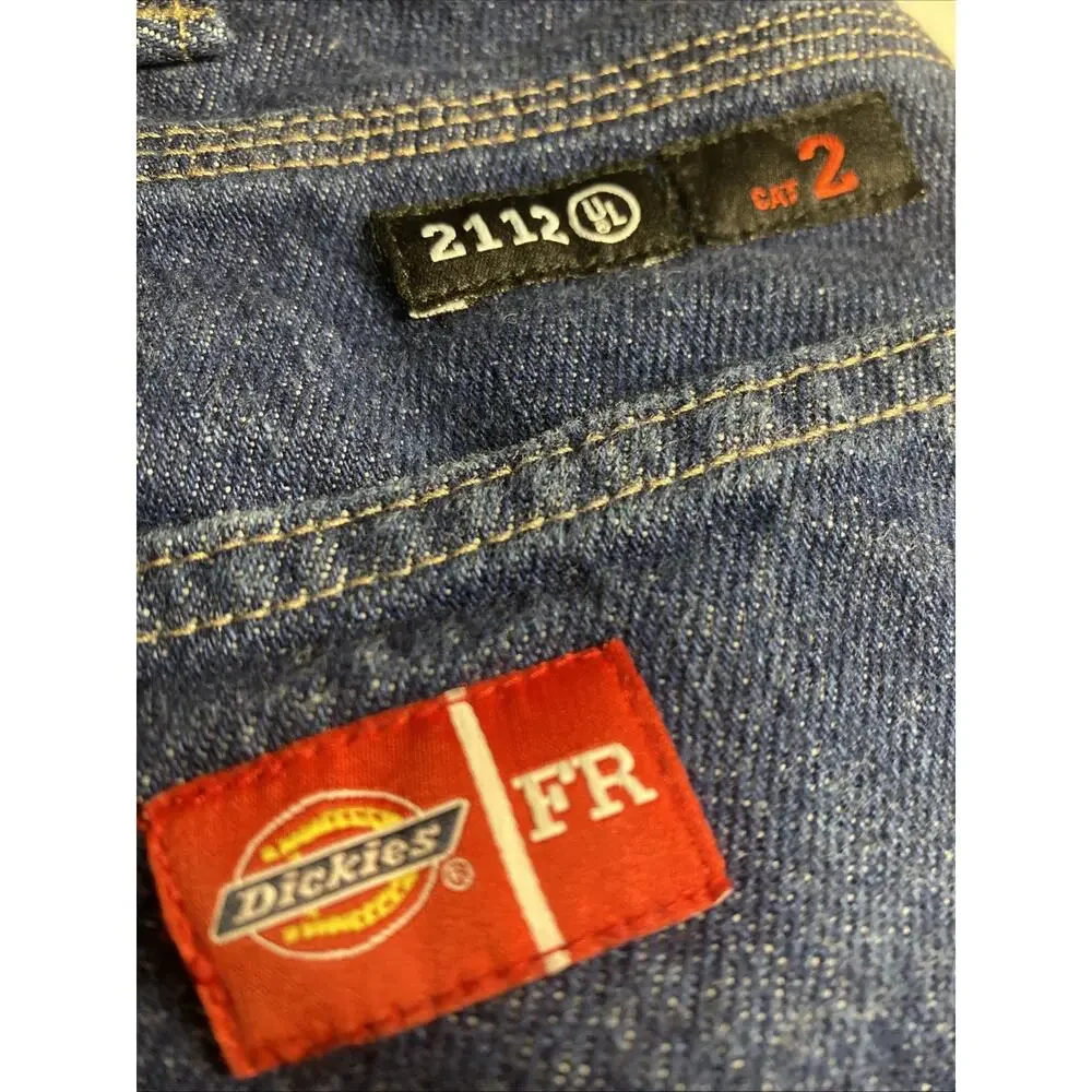 Dickies FR 2112 Jeans Mens 32X26.5 Flame Resistant Dark Wash Blue Denim RU900RNB